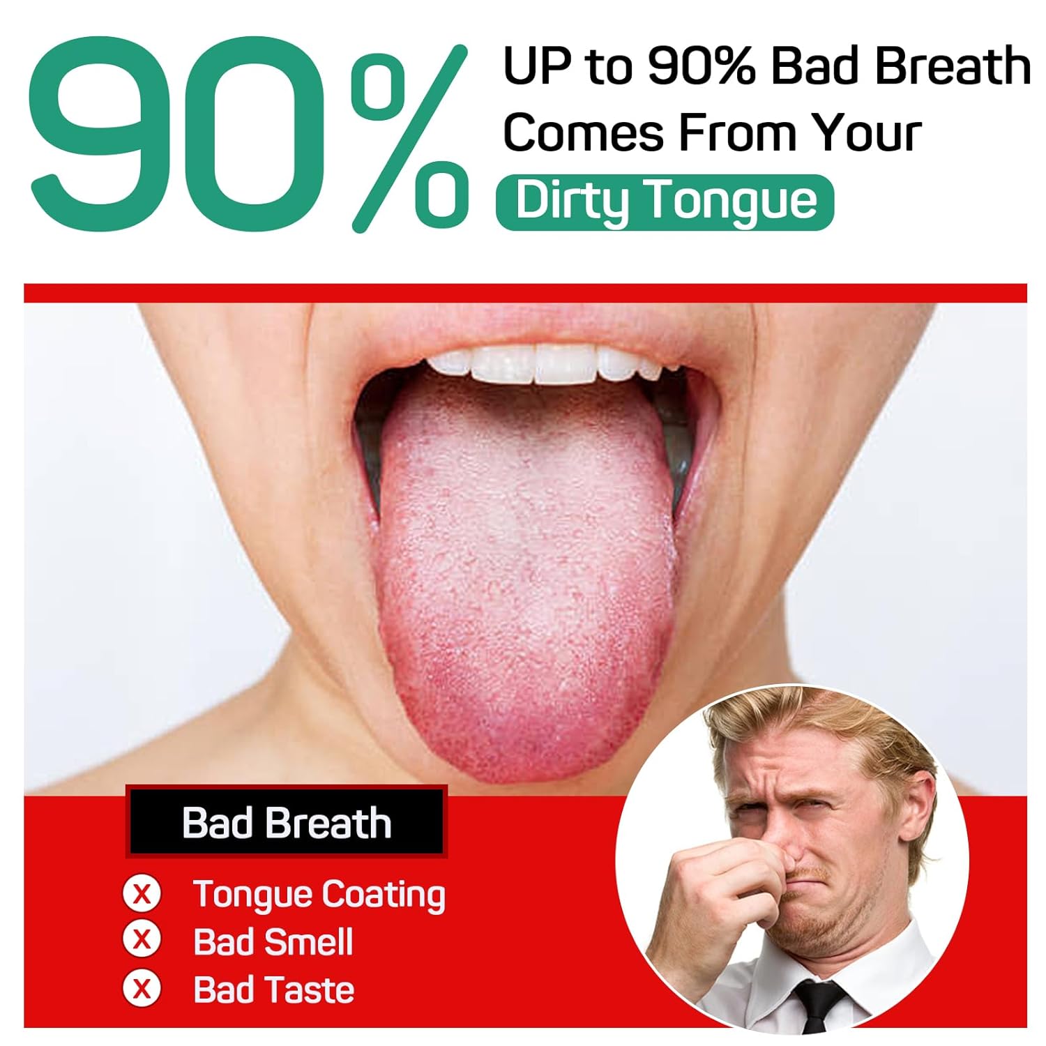 RONAVO Tongue Scraper for Adults (3 Pack), Reduce Bad Breath, Metal Tongue Scraper, Easy to use & Clean, with Travel Case for Home, Travel and On-the-Go