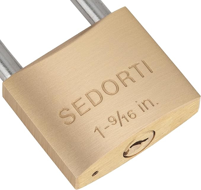 Outdoor Weatherproof Padlock with Stainless Steel Shackle and Solid Brass Body, Marine Grade Rustproof Lock for Sheds, Storage Unit School Gym Locker, Fence, Toolbox, Hasp Storage
