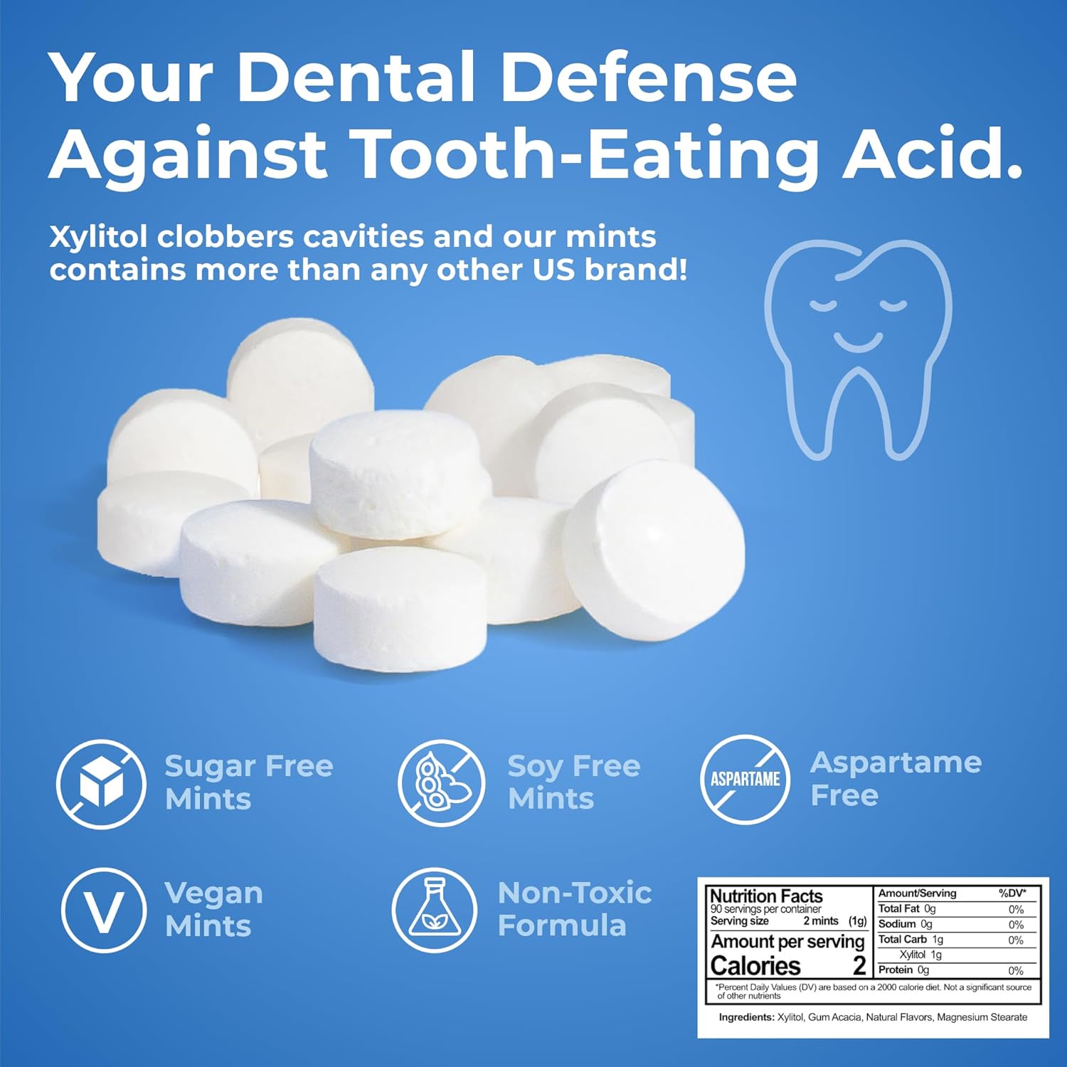 Epic 100% Xylitol Mints - Aspartame Free, Sugar Free - Fresh Fruit Flavored Mints, 180 Pieces (Pack of 2)