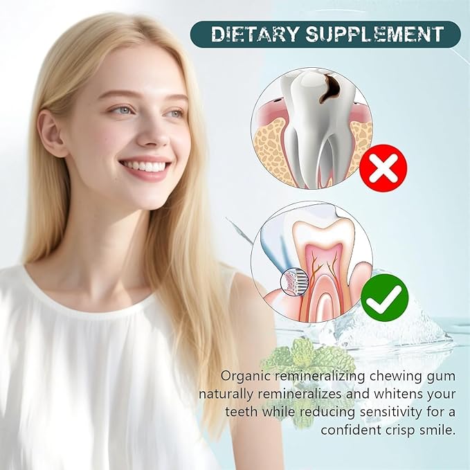 Remineralizing Chewing Gum-with Xylitol Hydroxyapatite,Handcrafted Sugar-Free Frankincense Mint Gum, Sugar Aspartame Plastic Dye Gluten Free,Daily Oral Freshness (18 Count (Pack of 4), Mastic Mint)