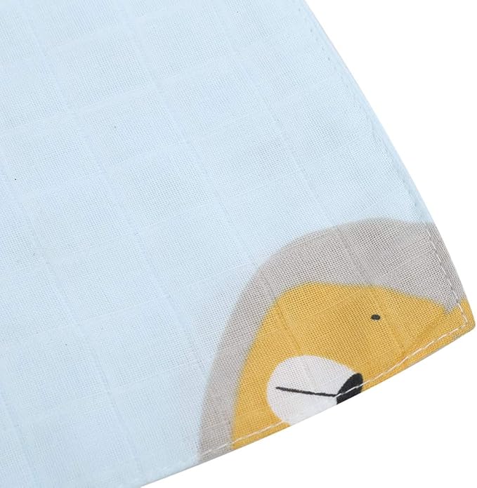 Baby Bath Towel Soft Cotton Infant Wash Cloth Multifunctional Bathing Wipe Feeding Wipe Cloth for Newborn Toddler Blue Animal 75x75cm