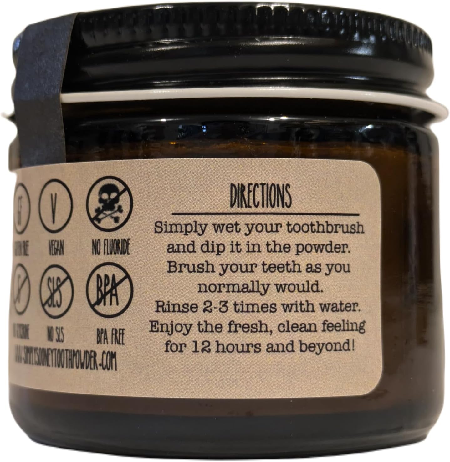 Remineralizing Vegan Fluoride Free Tooth Powder Peppermint Formula I Glass Jar I Stronger Teeth I Fresh Breath I with Xylitol