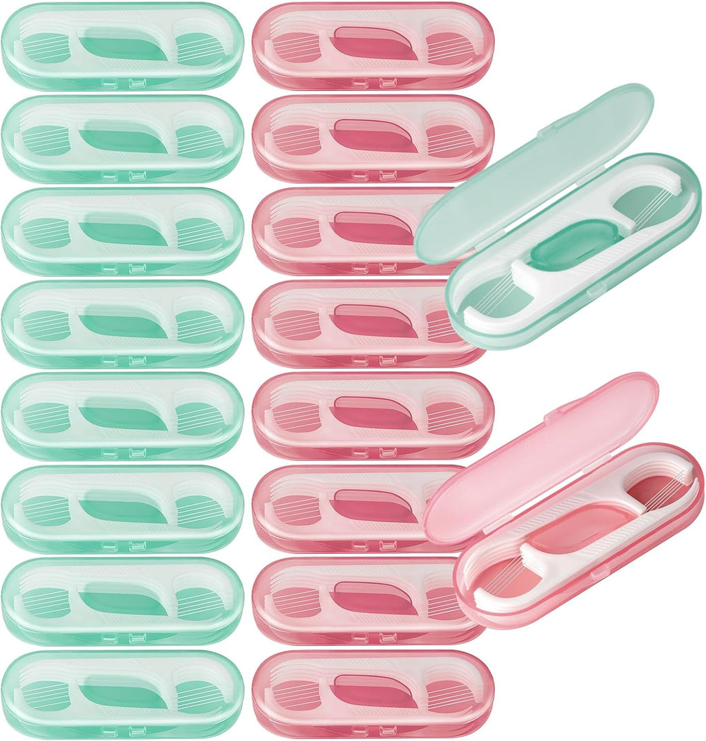 Travel Floss,160 PCS Portable Flossers Dental Picks,16 Pack Individually Cases with Flossing Pick,Floss Sticks for Adults Teeth Cleaning, Sealed Storage Ideal for Family, Hotel, Trip