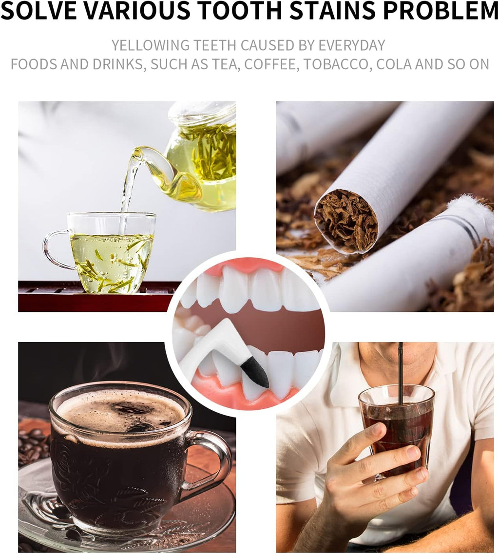 3Pcs Tooth Stain Remover, Teeth Cleaning Calculus Tool, Professional Teeth Whitening Polishing Cleaning Kit, Not Electric Cleaner Brush(White)