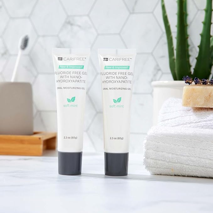 CariFree Fluoride Free Gel Soft Mint Flavor, Neutralizes pH, Freshens Breath and Moistens Mouth, Dentist Recommended for Oral Care, Toothpaste Replacement 2.3 Ounce (Pack of 4)