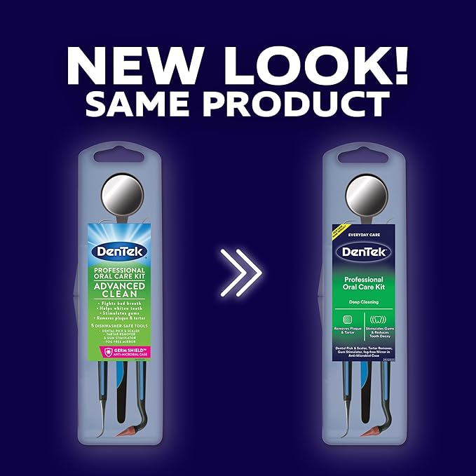 DenTek Professional Oral Care Kit, Complete Set of Dental Tools Including Mirror, Dental Pick, Scaler & Stimulator