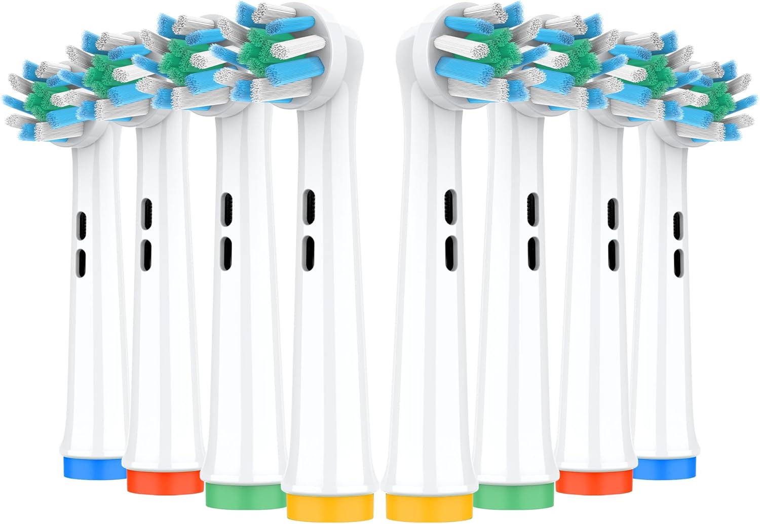 Replacement Heads Compatible with Oral B Electric Toothbrush, Superior Teeth Cleaning with Cross Bristles, 8 Count, White