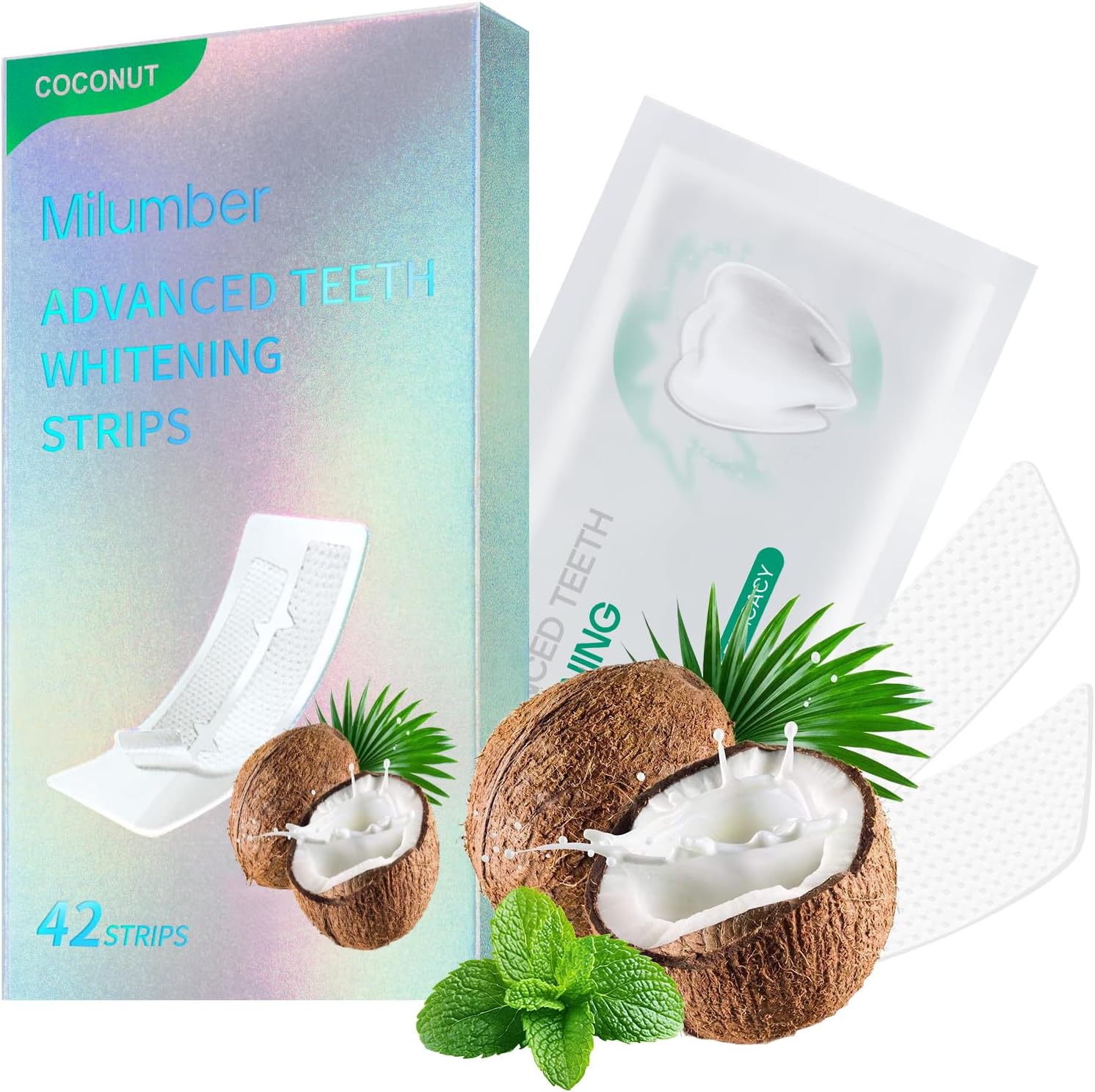 Teeth Whitening Strips for Sensitive, Whitener Safe Whitestrip, Deep Stains Removal Tooth Whitening, Enamel Safe Non-Slip Dry Strip Technology for Whiter Teeth