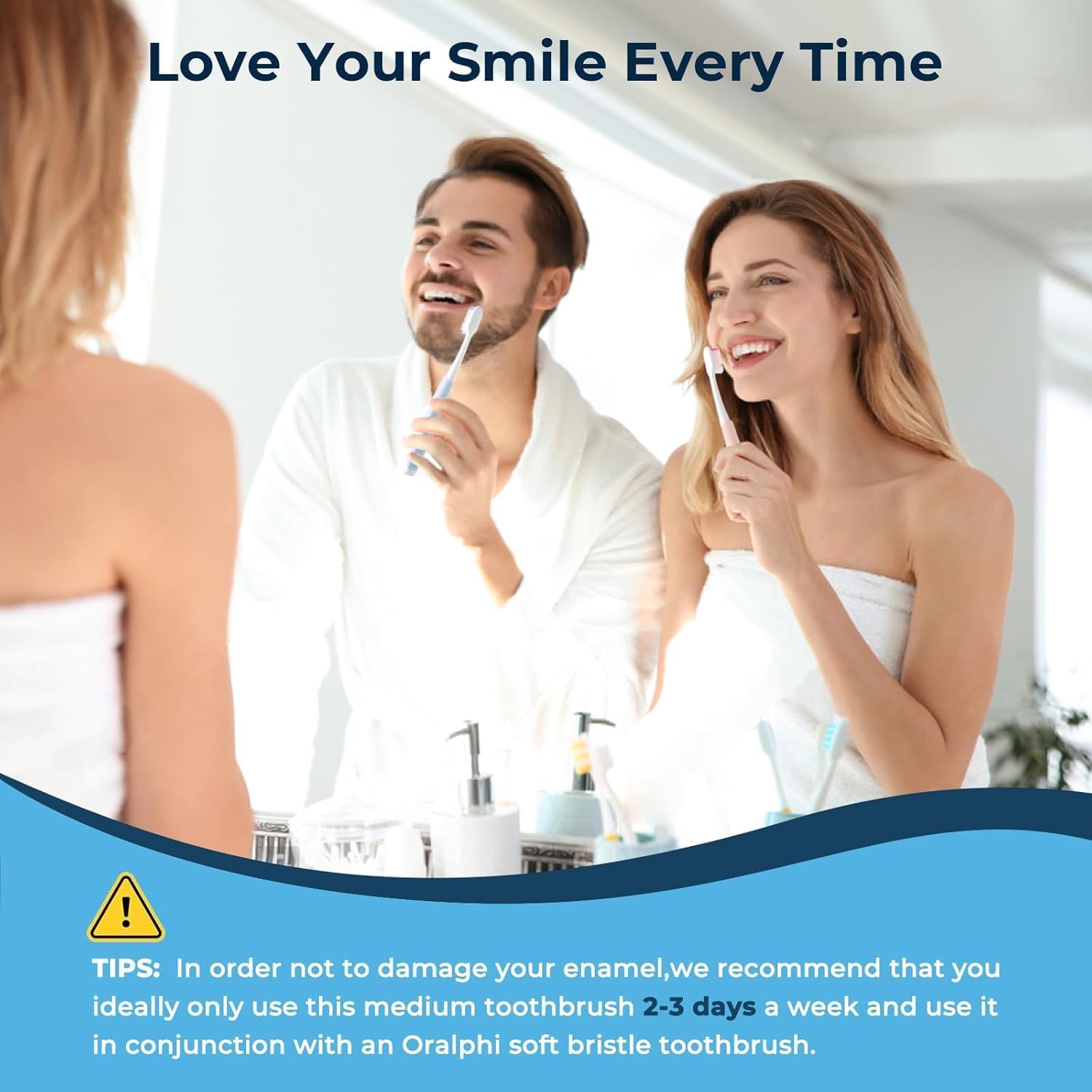 Pro Stain Eraser Medium Toothbrushes for Adults, Whitening Toothbrush with Spiral Medium Bristles for Smoke Tea Coffee Stain, Deep Plaque Removal, Rounded Bristle Tips for Gentle Cleaning