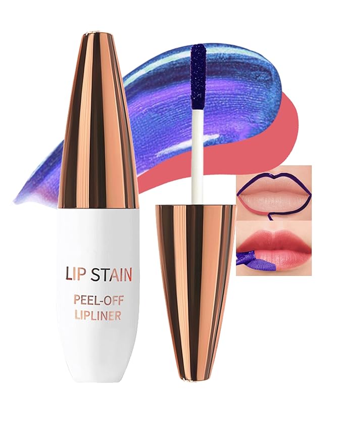 Lip Stain Peel Off, Waterproof Long Lasting Qiciy Tattoo Lip Gloss Color Peel Off Lips Tint Stain, Transfer-Proof Matte Tinted Lips Liner, High Pigmented Tattoo Lipstick Makeup Gifts for Women-03 Pink