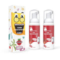 Kids Foam Toothpaste with Strawberry Flavor, Fluoride Free Natural Formula, Foam Toothpaste for Electric Toothbrush(60ml)(2 Pack)