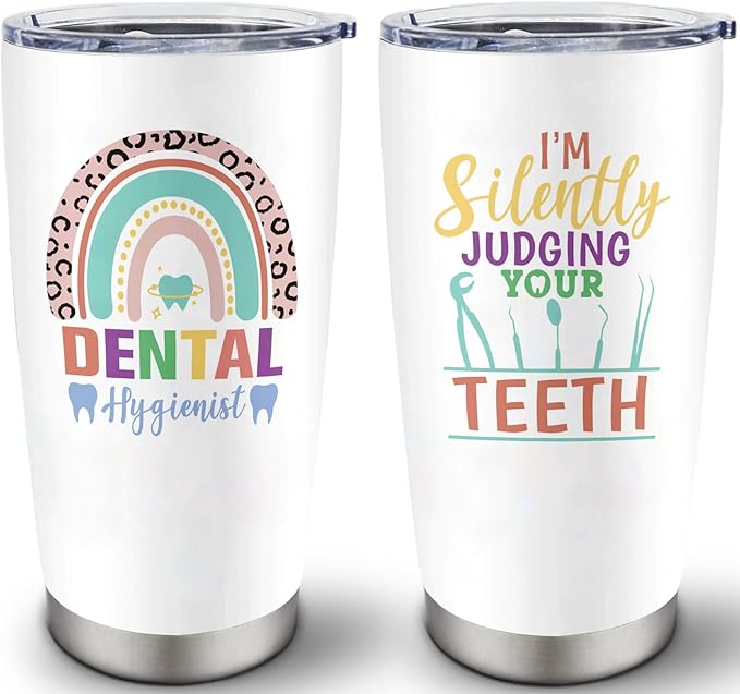 Dental Hygienist Gifts for Women Men, Christmas Gifts for Dental Hygienist, Appreciation Gift for Dental Hygienist, Birthday Gift for Denatl Hygienist, 20 oz Stainless Steel Tumbler