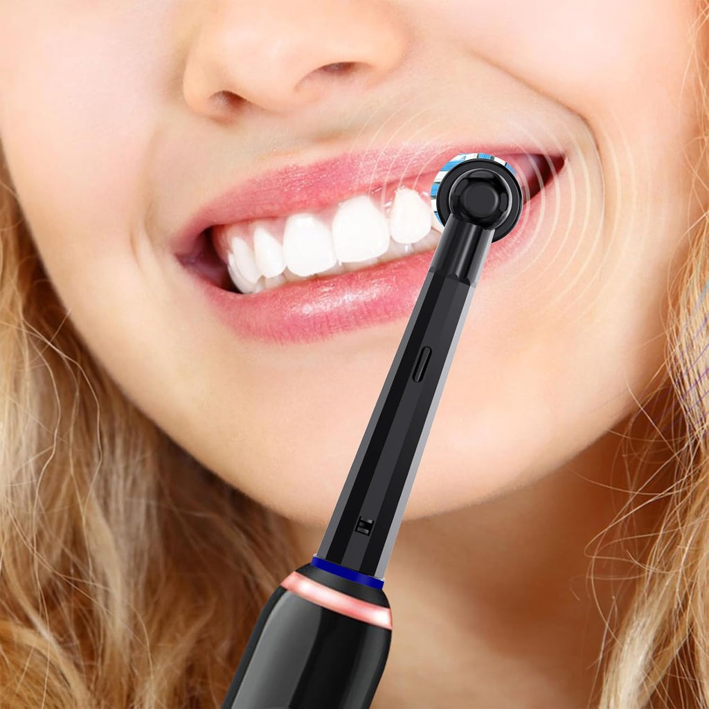 Replacement Toothbrush Heads for Oral B Pro 1000 Replacement Heads,Braun Replacement Brush Heads Refill Compatible with Genius X,Smart 1500,Pro 5000,16 Count,Black