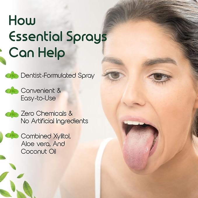 Dry Mouth Spray (2-Pack) - Moisturizing Aloe Vera Formula, Fresh Mint Flavor - Promotes Saliva Production & Soothes Dry Mouth - 2 fl. oz.