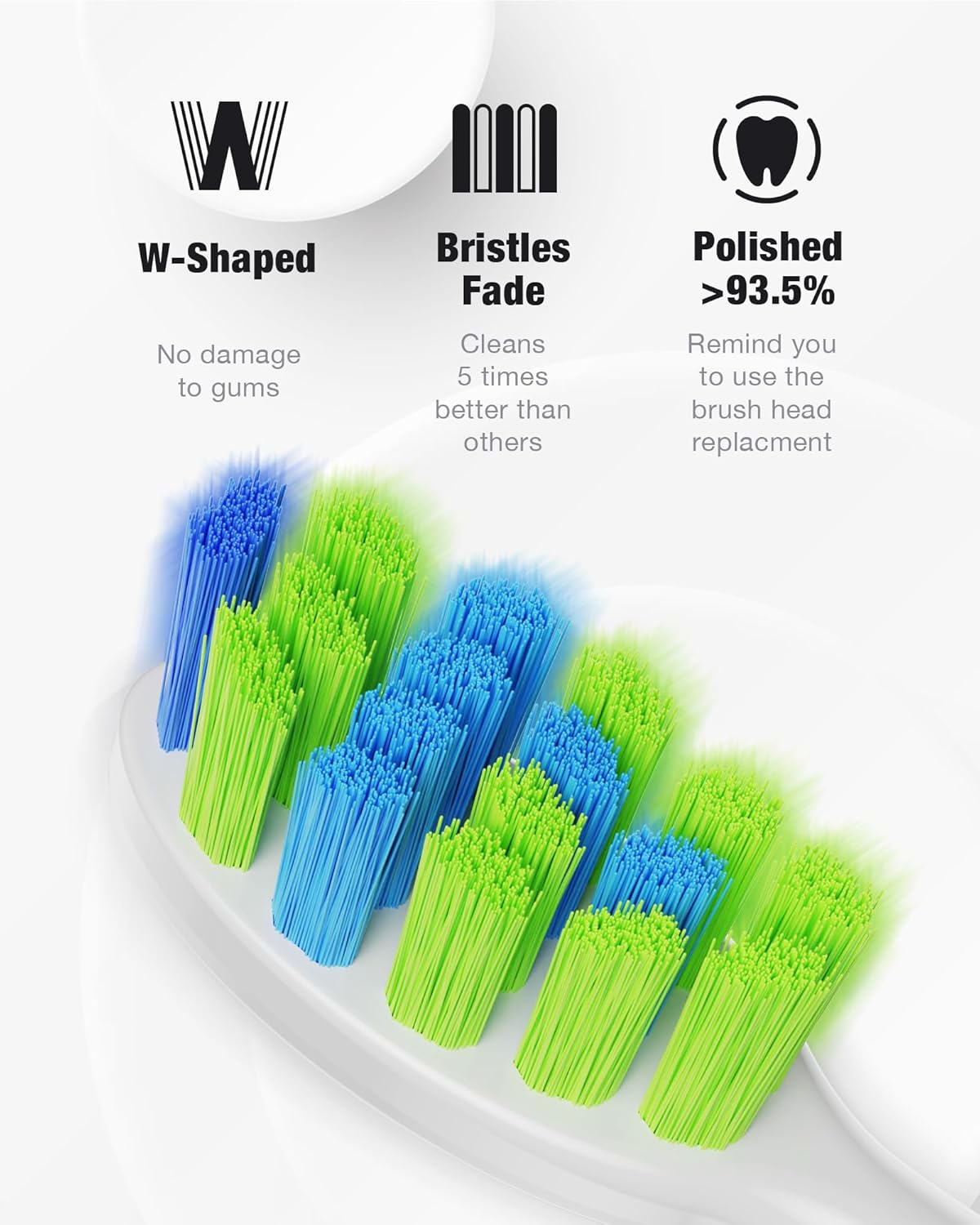 7AM2M Sonic Electric Toothbrush with 6 Brush Heads for Adults&Kids, One Charge for 120 Days, Wireless Fast Charge, 5 Modes, 40000VPM Powered Toothbrush, 2 Minutes Built in Smart Timer - Peacock Green