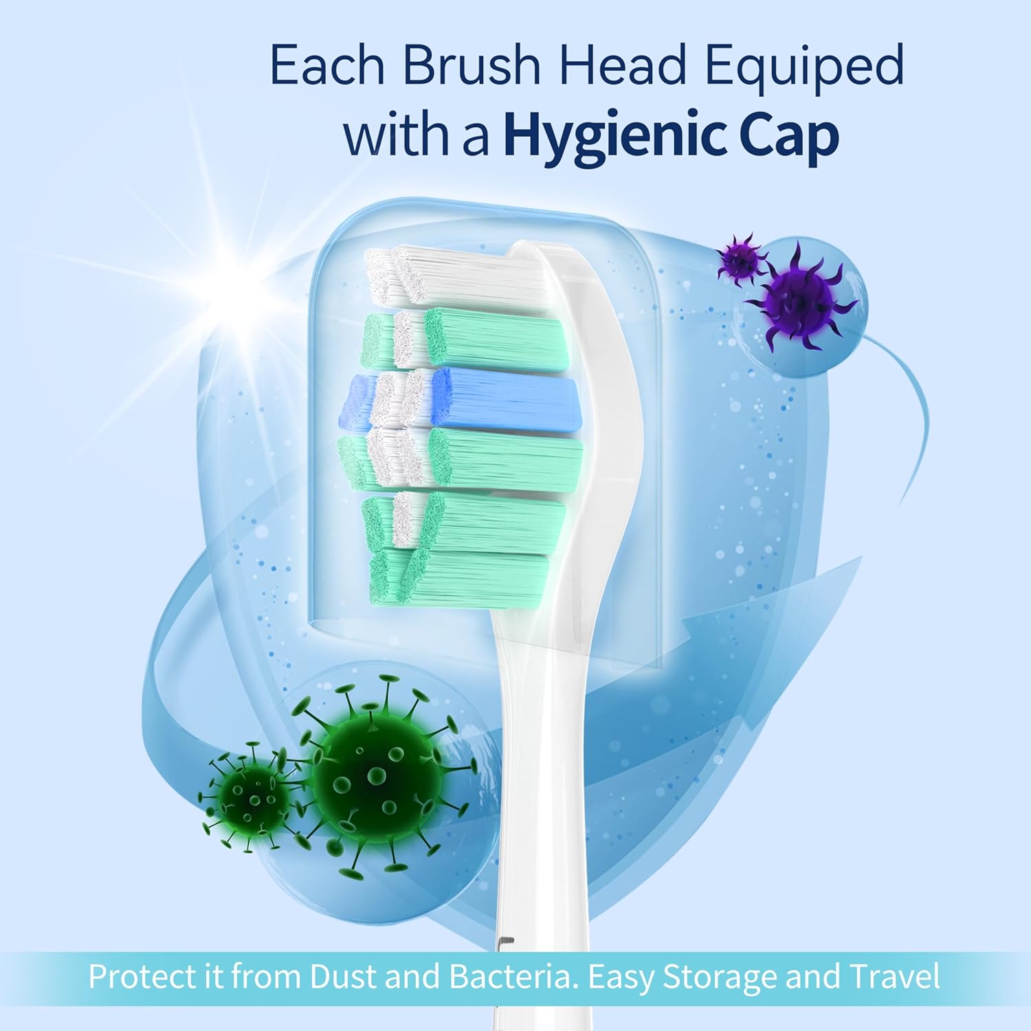 Replacement Toothbrush Heads Compatible with Philips Sonicare Electric Toothbrush, 10 Pack, Refills