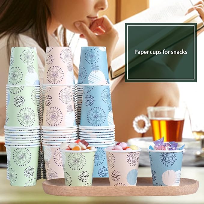 [300 Pack] 5 oz Mini Paper Cups, Small Mouthwash Disposable Bathroom Cups, Paper Coffee Cups 5 Ounce for Bathroom, Supermarket, Birthday Party, Travel, Events, Picnic, BBQ