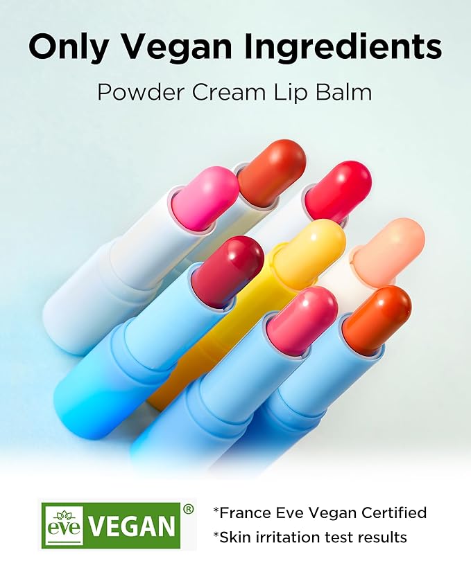 TOCOBO Powder Cream Lip Balm – Vegan Korean Soft Matte Lipstick Balm for Velvet Finish - Moisturizing & Blurring Effect – Lightweight Powdery Texture, Rose Petal, 0.12oz.