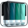 Gemice Travel Bottles - 3oz TSA Approved Containers, BPA Free, Leak Proof, Squeezable Silicone, Clear Toiletry Bag (4 Pack)