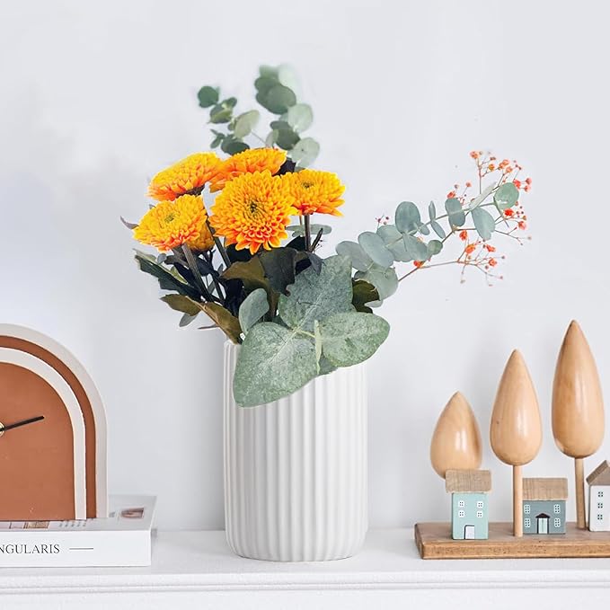 Toothbrush Holders for Bathrooms, Ceramic Tooth Brush Holder Set, Ribbed Bathroom Cups Tumbler, Reusable Toothbrush Mouthwash Cup, Toothpaste Holder Toothbrush Organizer for Bathroom Counter