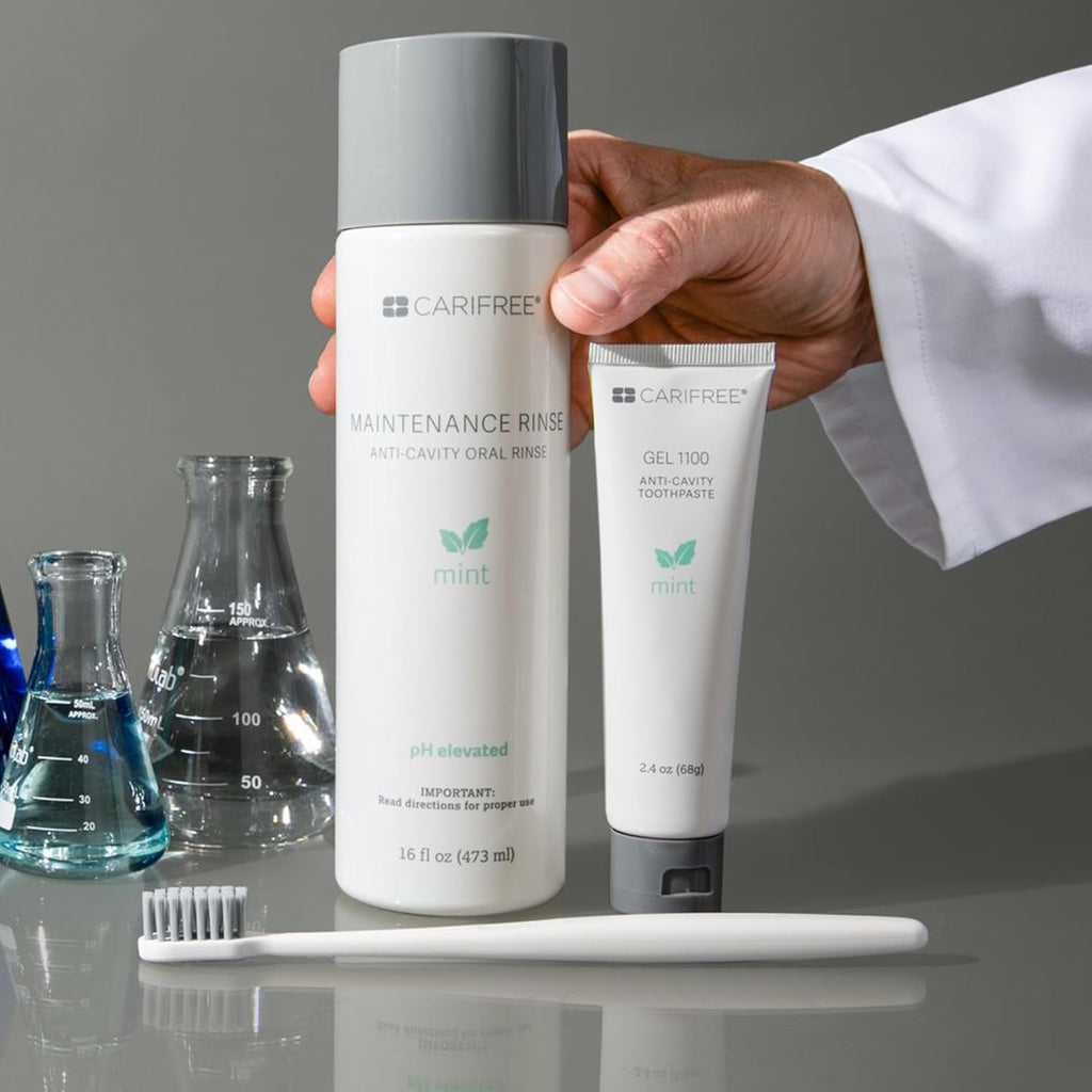 CariFree Maintenance & Prevention Kit, Mint | Anti-Cavity Fluoride Toothpaste & Mouthwash Freshens Breath and Moistens Mouth | Dentist Recommended for Oral Care (2 Piece Set)