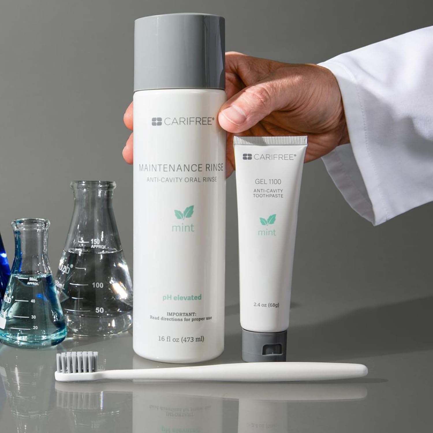 CariFree Maintenance & Prevention Kit, Mint | Anti-Cavity Fluoride Toothpaste & Mouthwash Freshens Breath and Moistens Mouth | Dentist Recommended for Oral Care (2 Piece Set)