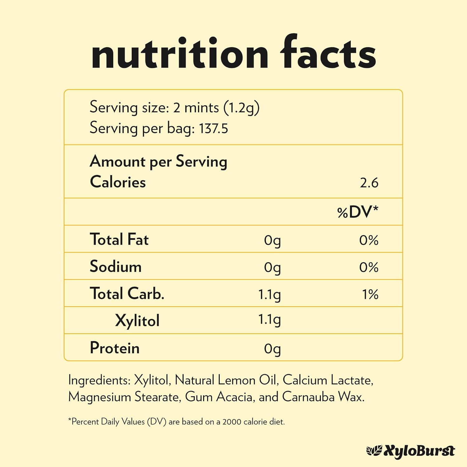 XyloBurst - Xylitol Mints | Sugar Free Breath Freshener for Oral Health | Gluten Free, Vegan, Keto Friendly | Aspartame Free | Lemon | 275 Count (Pack of 2)
