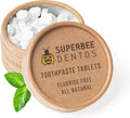SuperBee Dentos Toothpaste Tablets, 100 Tabs, Fluoride Free & Eco Friendly, Travel Mouthwash Tablets, Sensitive Bites Kids Adults, Chewable Tablet, Spearmint