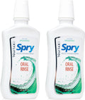 Spry Natural Xylitol Mouthwash Fluoride Free with Enamel Support, Gentle Alcohol Oral Rinse, Non-GMO, Spearmint - 16 fl oz (Pack of 2)