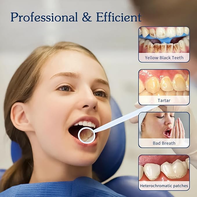 3 Pieces Dental Tools Set, Professional Disposable Plastic Dental Hygiene Cleaning Kit, including Dental Mirror, Probe for Oral Care Orthodontic Supplies