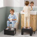AmazerBath Toddler Toilet Step Stool, 3-in-1 Bamboo Poop Squat Stool for Adults, 0.59" Thickness One Step Non-Slip Baby & Kids Potty Step Stool for Bathroom Sink, Counter, Bedroom, Closet, 9"