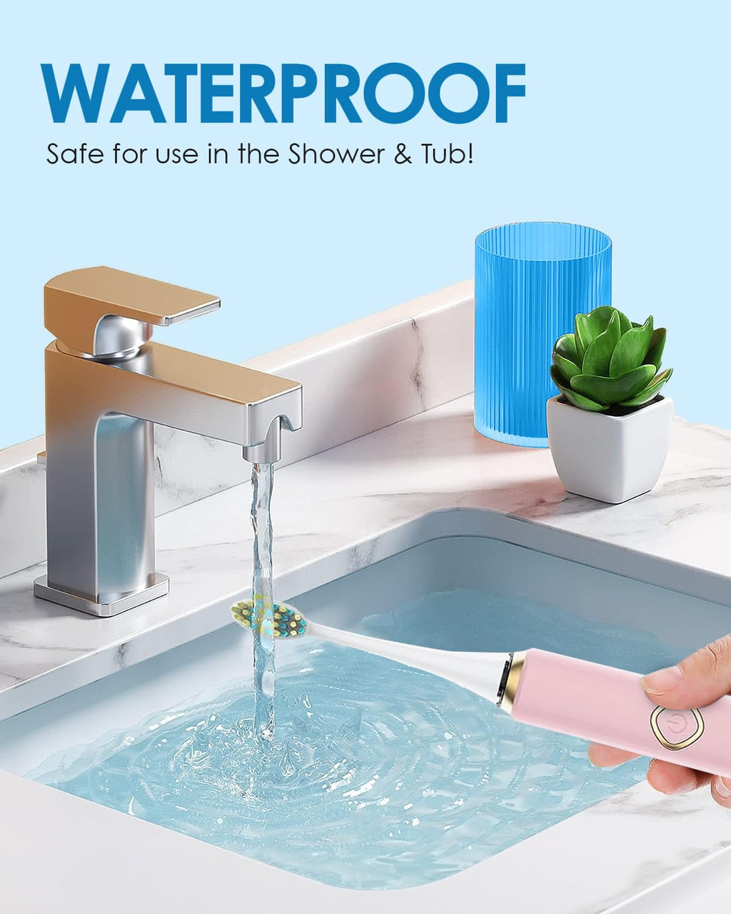 Voom Sonic Pro 7 Series Rechargeable Electronic Toothbrush, Advanced Oral Care Technology, 2-Minute Timer w/Quadrant Pacing, 5 Adjustable Speeds