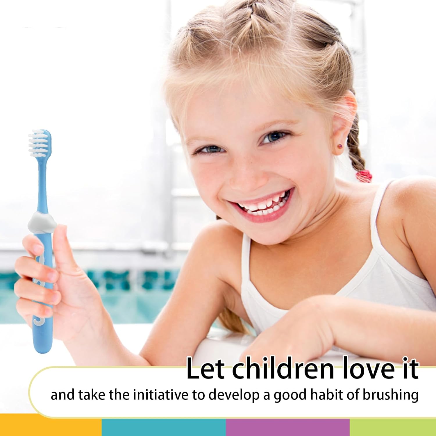 SNOWROSE 8 Pcs Kids Toothbrushes,Soft Bristles Toothbrushes for 2-12 Years Old Kids, Multicolor Baby Toothbrush Pack, Cute Toddler Toothbrush Girl & Boy