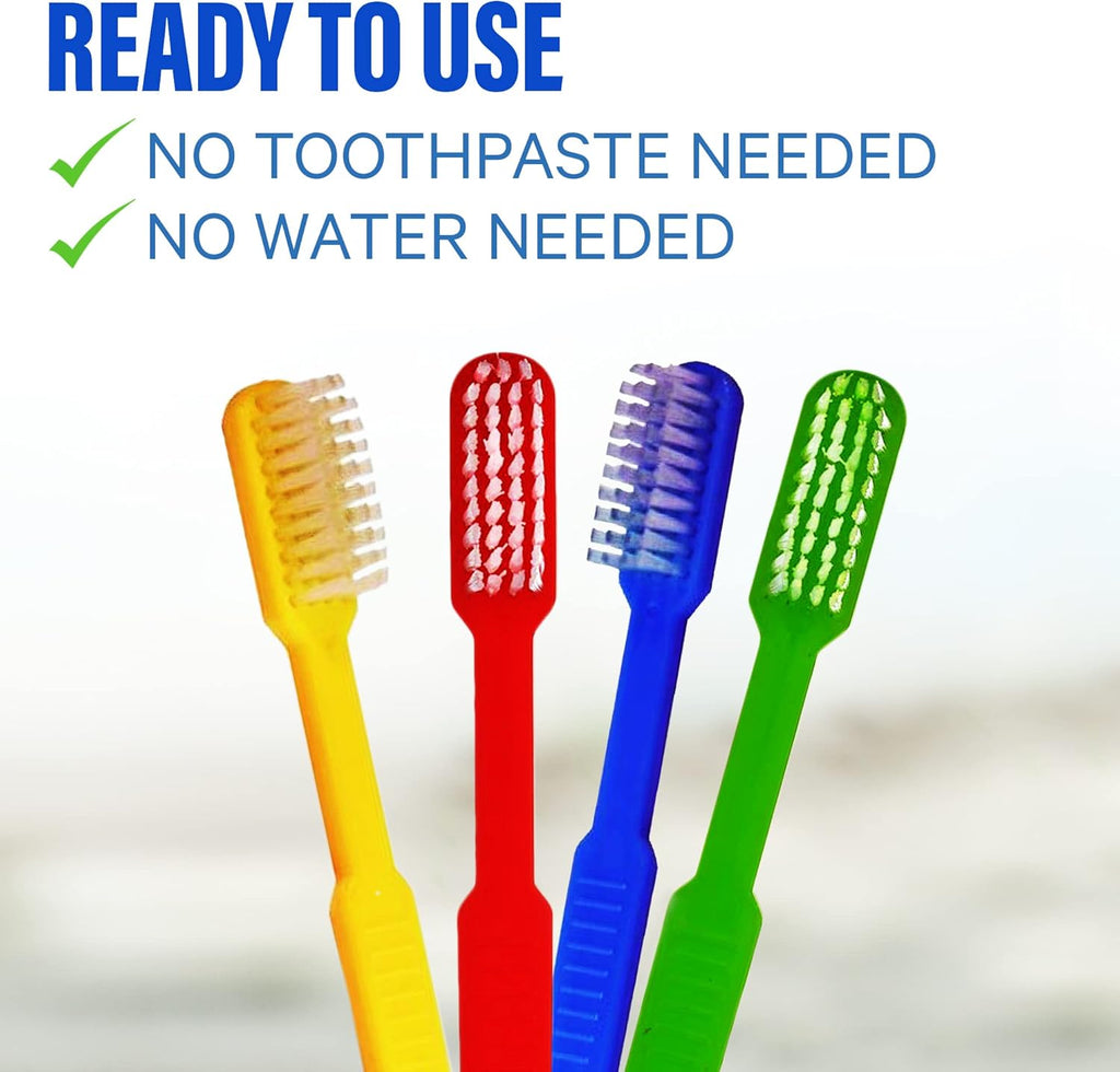 144 Prepasted Disposable Toothbrushes | Pre-Pasted Soft Bristle Tooth Brush for Dental Care & Oral Hygiene | Individually Wrapped Toothbrush Pack Airbnb Gifts | No Water Needed, Paste Made in USA.