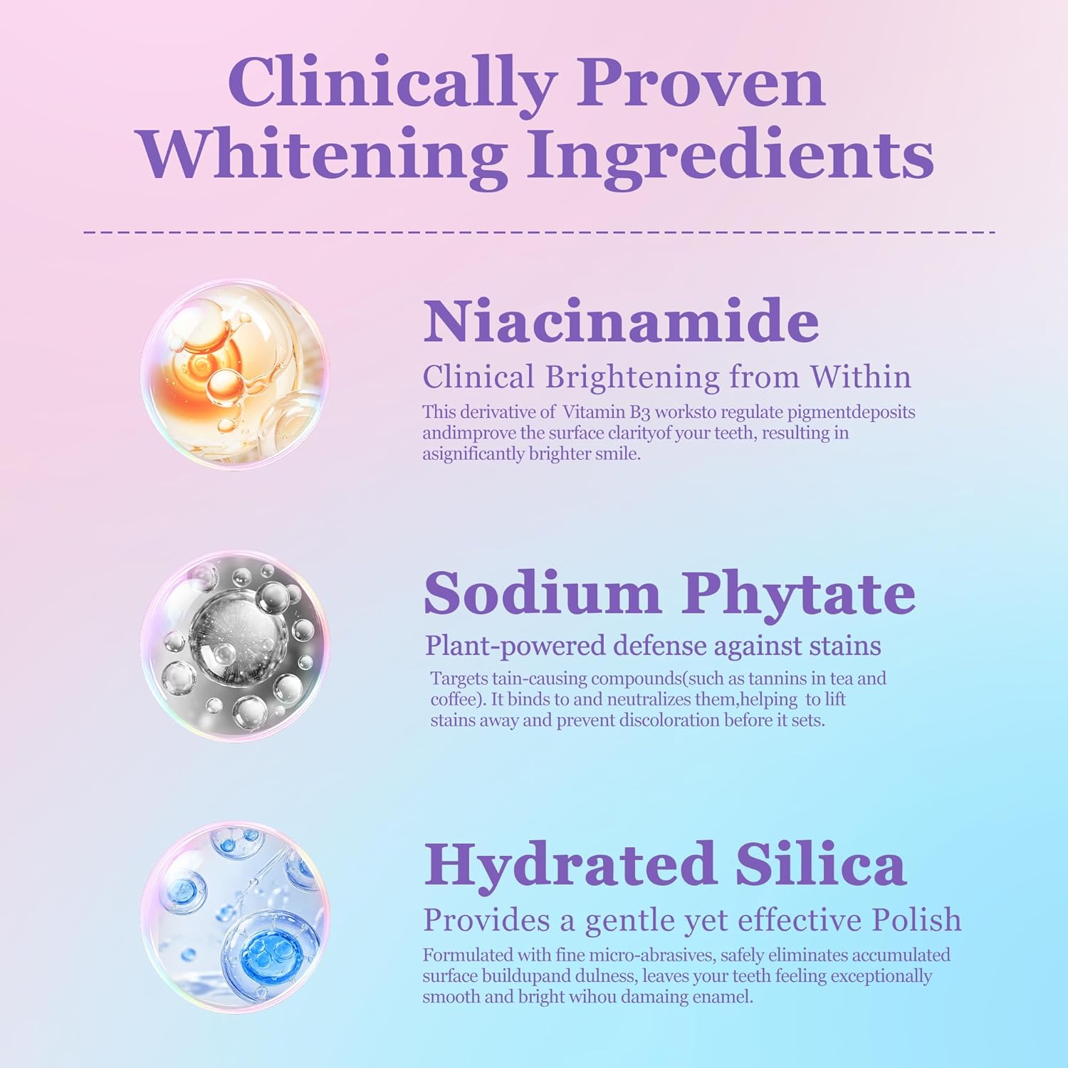 Woadee Niacinamide Whitening Toothpaste | Nicotinamide Radiant Whitening Toothpaste - Remove Tough Tooth Stains & Fresh Breath | Fluoride-Free Protects Enamel & Improves Gum Health, Mint Flavor (3)