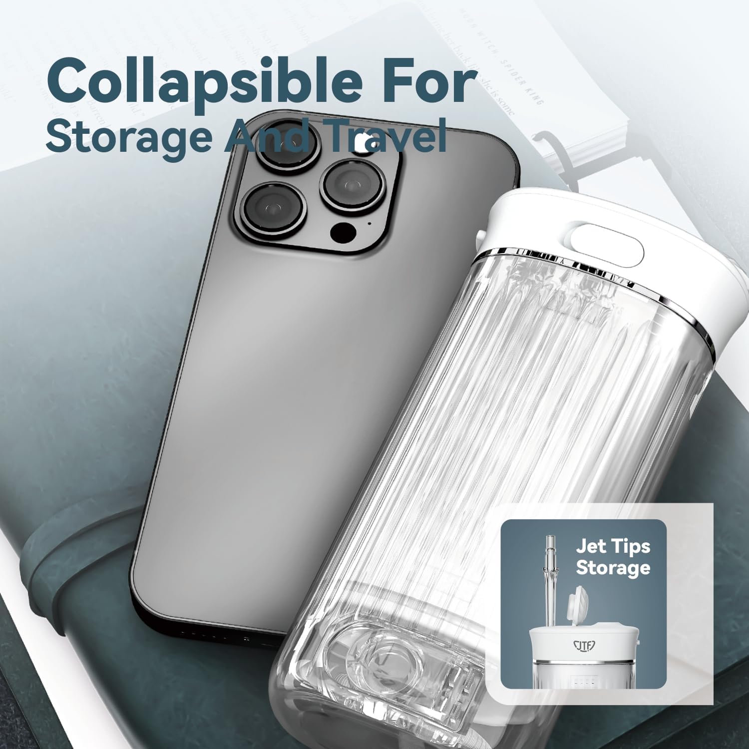 Portable Mini Water Dental Flosser for Teeth Cleaning Travel Oral Irrigator with Telescopic Water Tank,4 Modes IPX7 Waterproof Design - Perfect for Braces, Bridges, and Home & Travel Dental Care