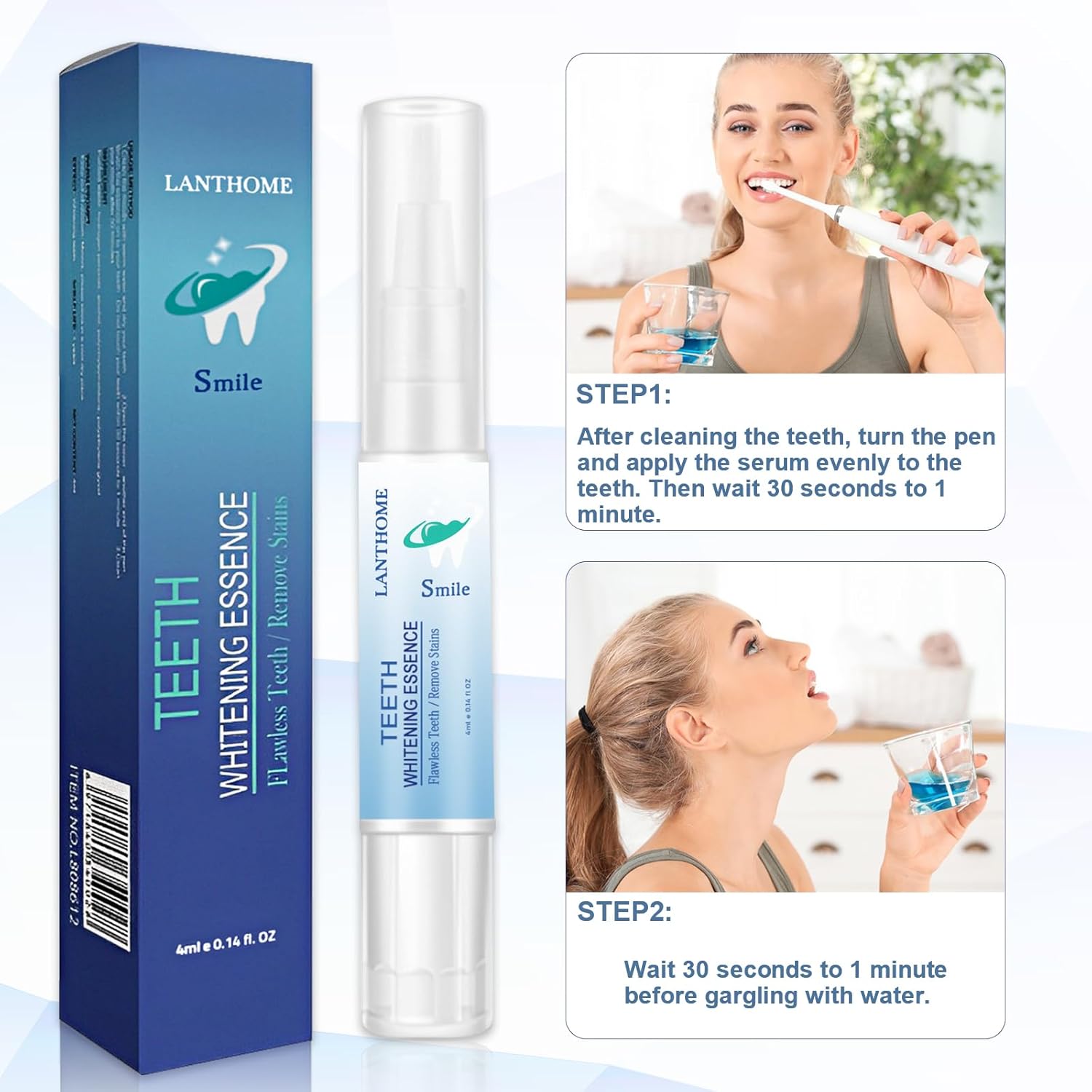 Teeth Whitening Essence Pen - 3pcs, Reduces Yellowing & Cleans Teeth Stains for Family Travel