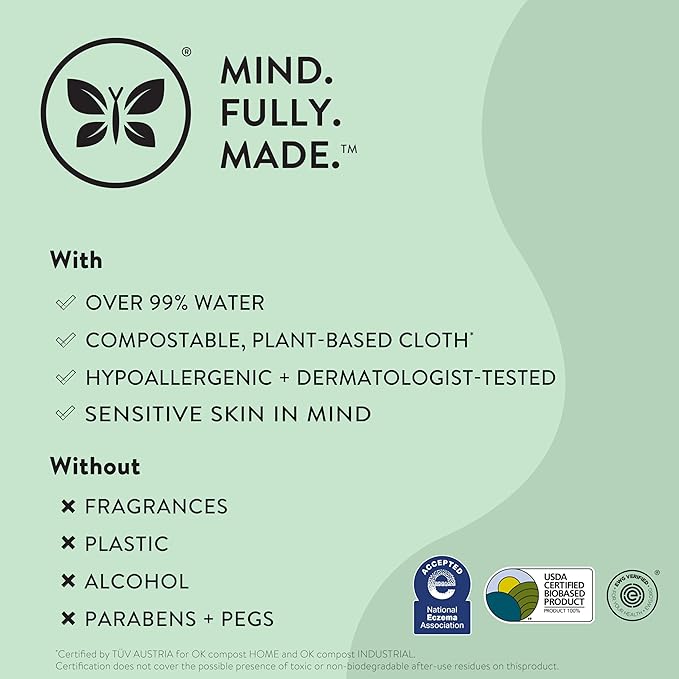 The Honest Company Clean Conscious Unscented Wipes Over 99% Water Compostable Plant-Based Baby Hypoallergenic for Sensitive Skin EWG Verified Geo Mood 648 Count