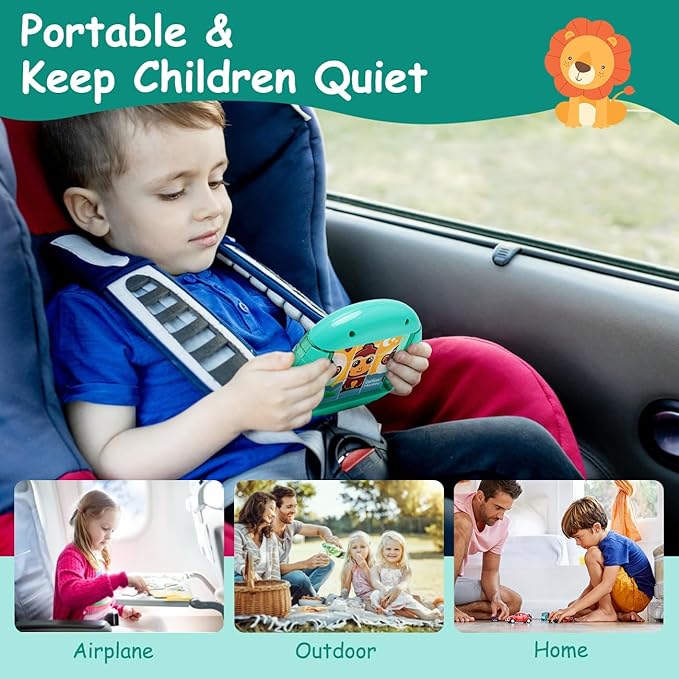 Rotating Puzzle for Kids 3 4 5 6 7 8 Year Old, 4 Puzzles in 1, Toddlers Travel, Car, Airplane, Road Trip Activities, Fine Motor Skills, Fidget, Gift for Boys & Girls Ages 3+(Animals