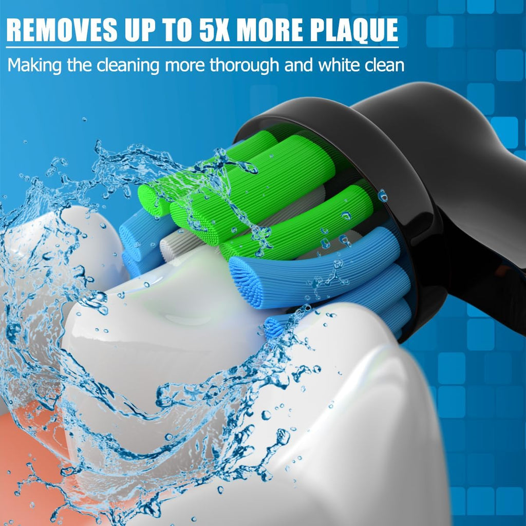 Replacement Heads Compatible with Oral B Braun Electric Toothbrush, Replacement Toothbrush Heads Fit for Oral-b Pro 1000/7500/3000/7000/8000/500, 16 Packs (Black)