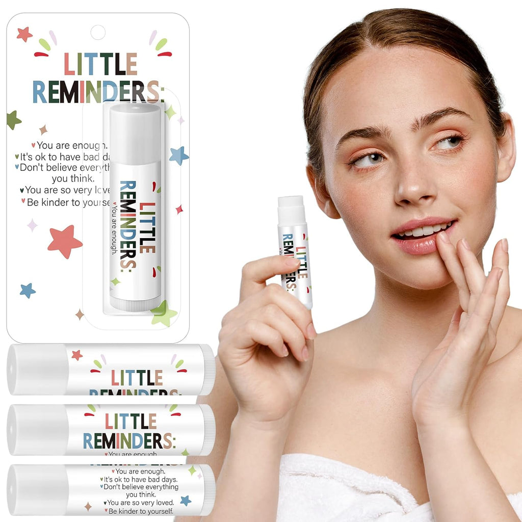 30 Pack Christmas Employee Appreciation Gift Lip Balms Bulk Staff Teacher Team Volunteer Thank You Gift Thanksgiving Christmas Appreciation Party Favor for Women Men(Little Reminders,Colorful)