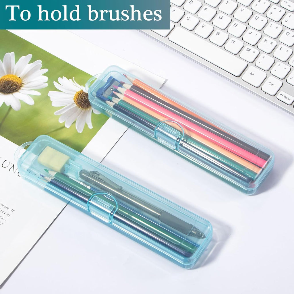 Toothbrush Case Holder 2 Pack, Clear Blue Toothbrush Travel Case Travel SizePlastic Toothbrush Holder Toothpaste Storage Container Portable for Traveling, 7.87 x 1.85 x 1.18”