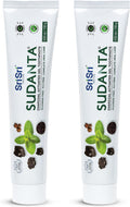 Sri Sri Tattva Sudanta Charcoal Toothpaste Gel – SLS, Fluoride Free Herbal Toothpaste with Neem & Ayurvedic Herbs – Natural Teeth Whitening, Fresh Breath, Oral & Gum Health – 100g Tube (Pack of 2)