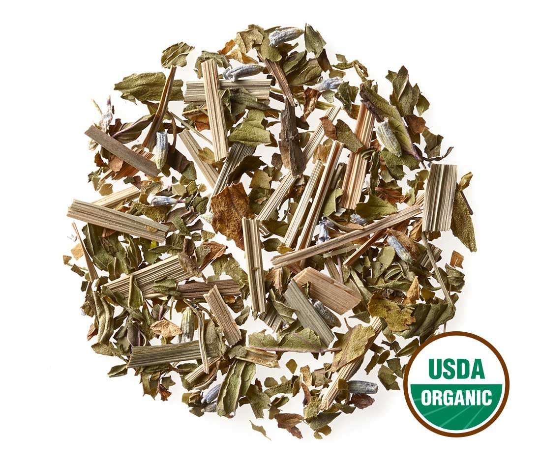 Golden Moon Tea Organic Mint Medley Herbal Tea - Caffeine Free - Loose Leaf, Non GMO - Travel Tin (20 Servings)