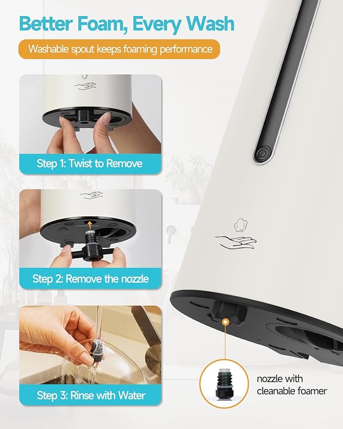 AIKE Wall Mount Automatic Foam Soap Dispenser 25 OZ Commercial Large Capacity Stainless Steel Model AK1205FA(Matte White)