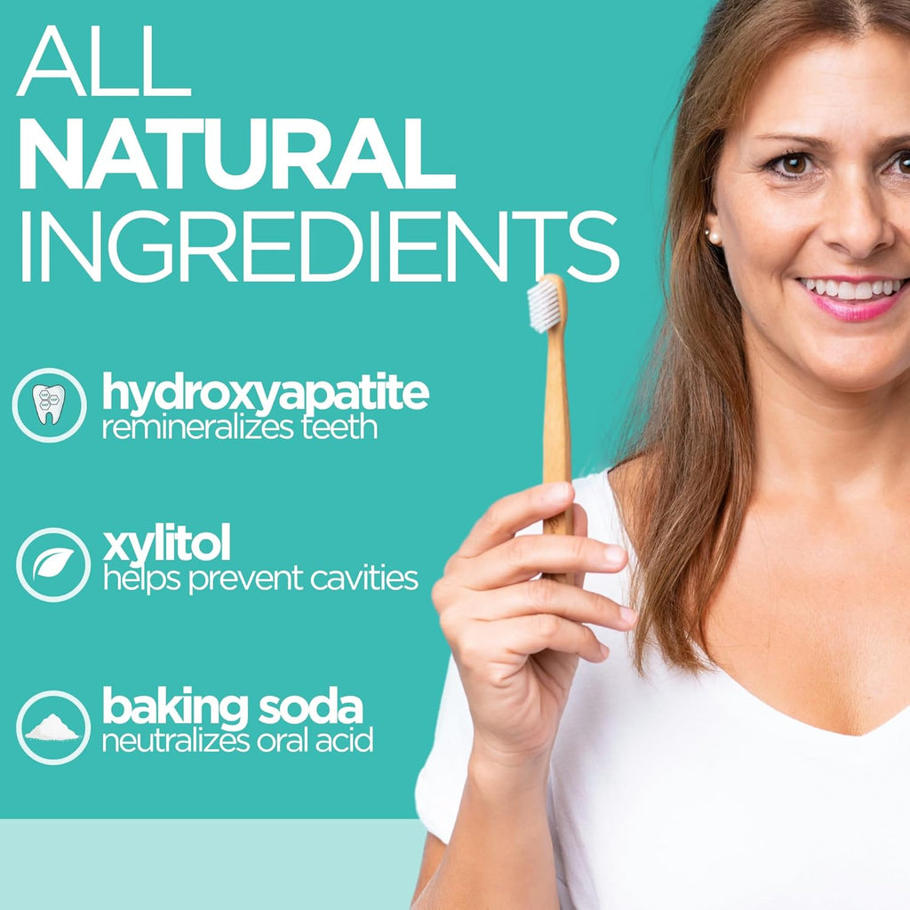 Wellnesse Whitening Hydroxyapatite Toothpaste with Xylitol, Natural Fluoride-Free Teeth Whitening Toothpaste for Adults, Strengthens Enamel, Supports Gum Health, Fresh Mint Flavor, 4 oz (Pack of 1)