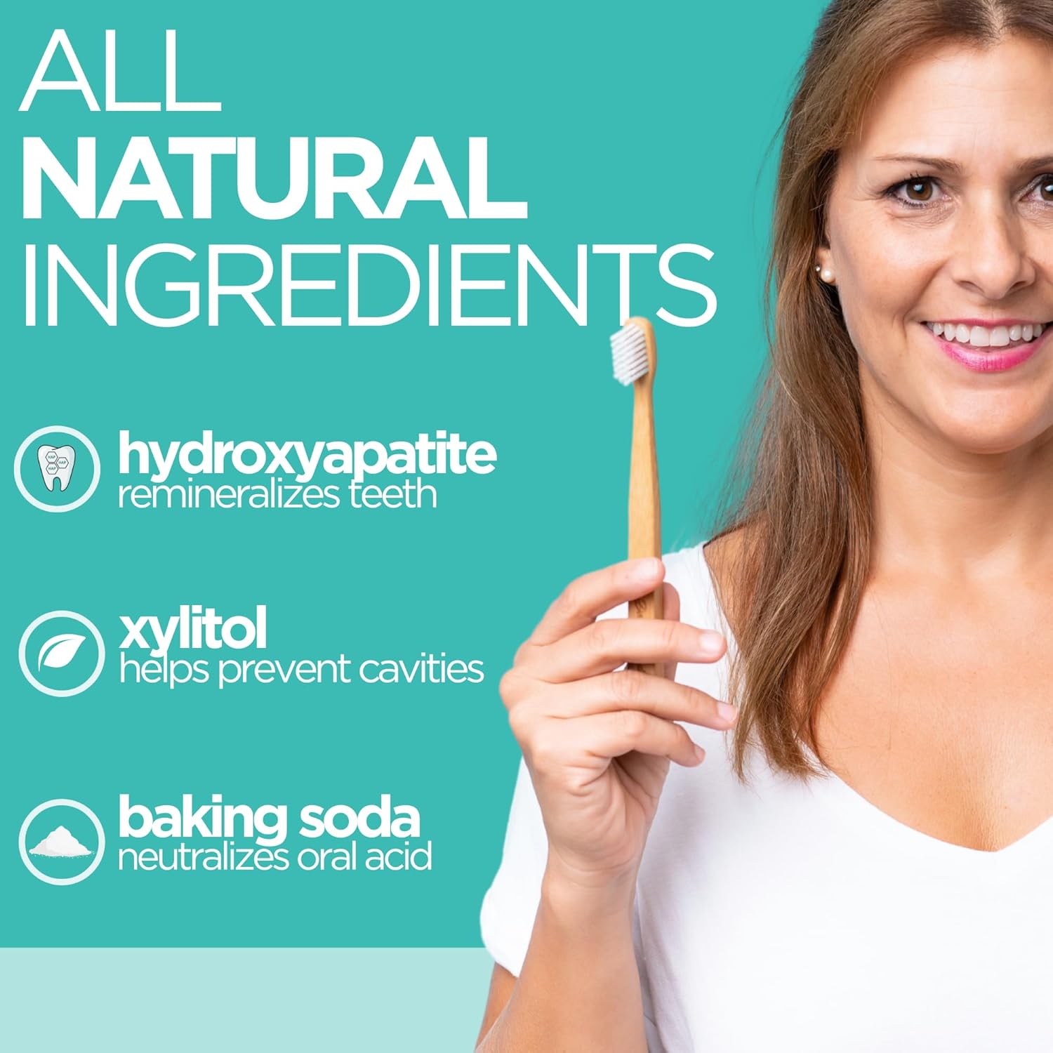 Wellnesse Whitening Hydroxyapatite Toothpaste with Xylitol, Natural Fluoride-Free Teeth Whitening Toothpaste for Adults, Strengthens Enamel, Supports Gum Health, Fresh Mint Flavor, 4 oz (Pack of 1)