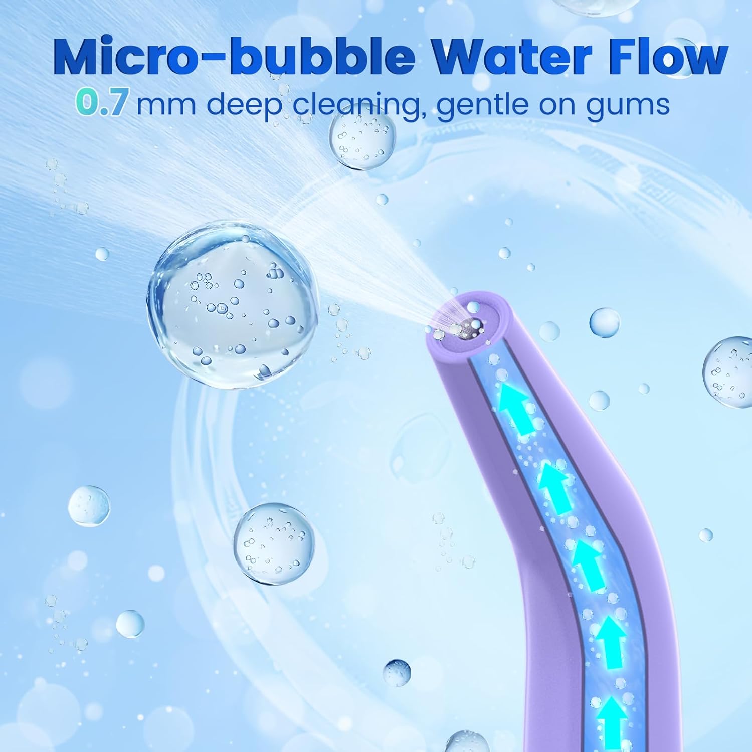 Water Flosser for Teeth, Portable Oral Irrigator Rechargeable Water Dental Flosser Pick with High Pressure 5 Jet Tips, IPX7 Travel Water Flossing for Brace Teeth Cleaner Gum Care