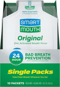 SmartMouth Original Activated Mouthwash Single Packs, Travel Mouthwash, Fresh Mint, 10 Pack