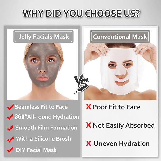Jelly Mask Powder for Facials,Bamboo Charcoal Jelly Mask for Facials Professional,Hydro jelly Mask,Peel Off Jelly Face Masks for Deep Pore Cleansing DIY SPA 23 FL OZ Mask Powder